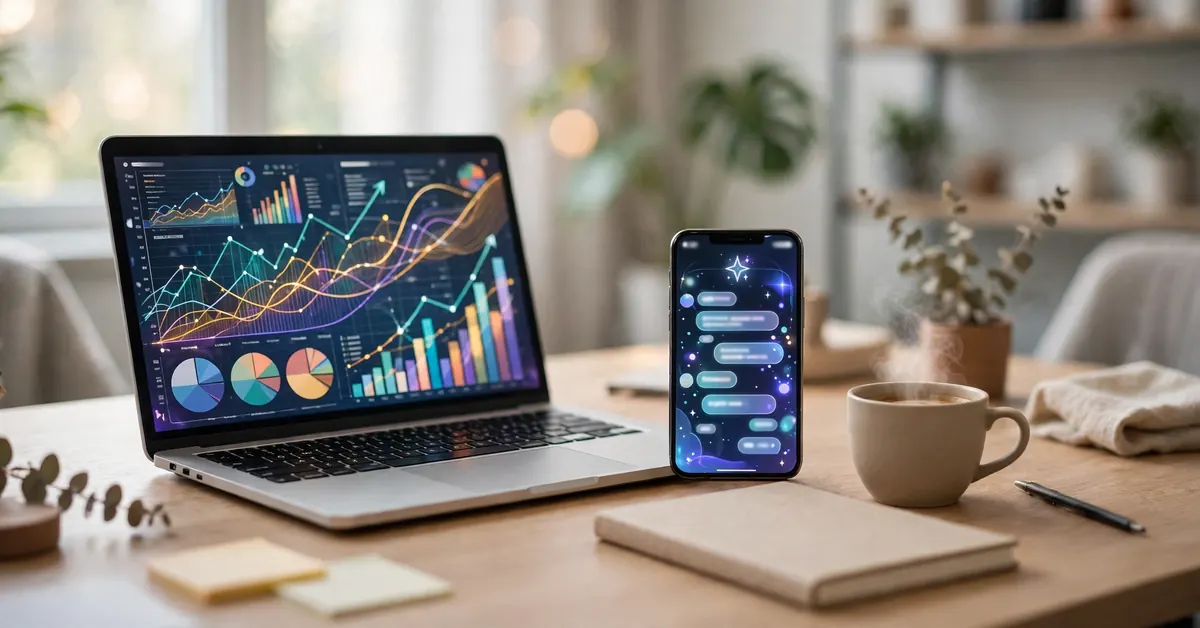 How AI is changing SEO in 2026 - AI search and analytics on a marketer's desk