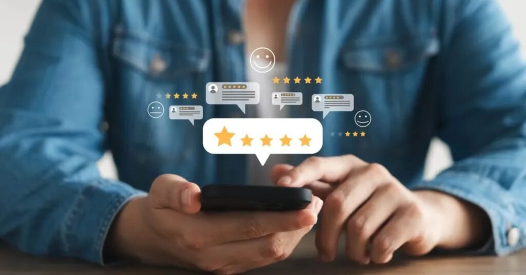 Customer reviews on phone