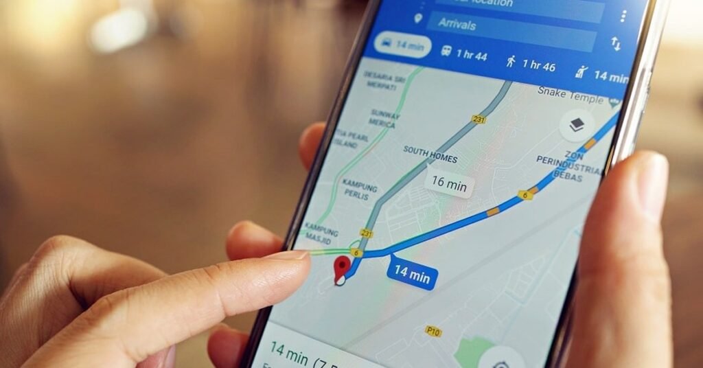 Google Maps on smartphone screen