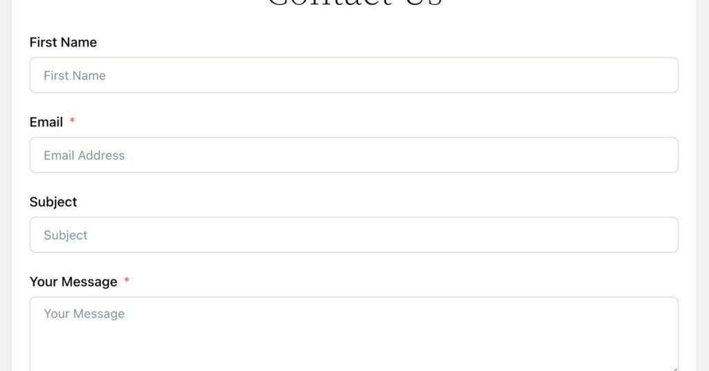 Website contact form