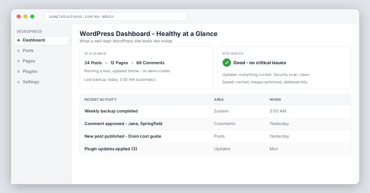 WordPress admin dashboard screenshot